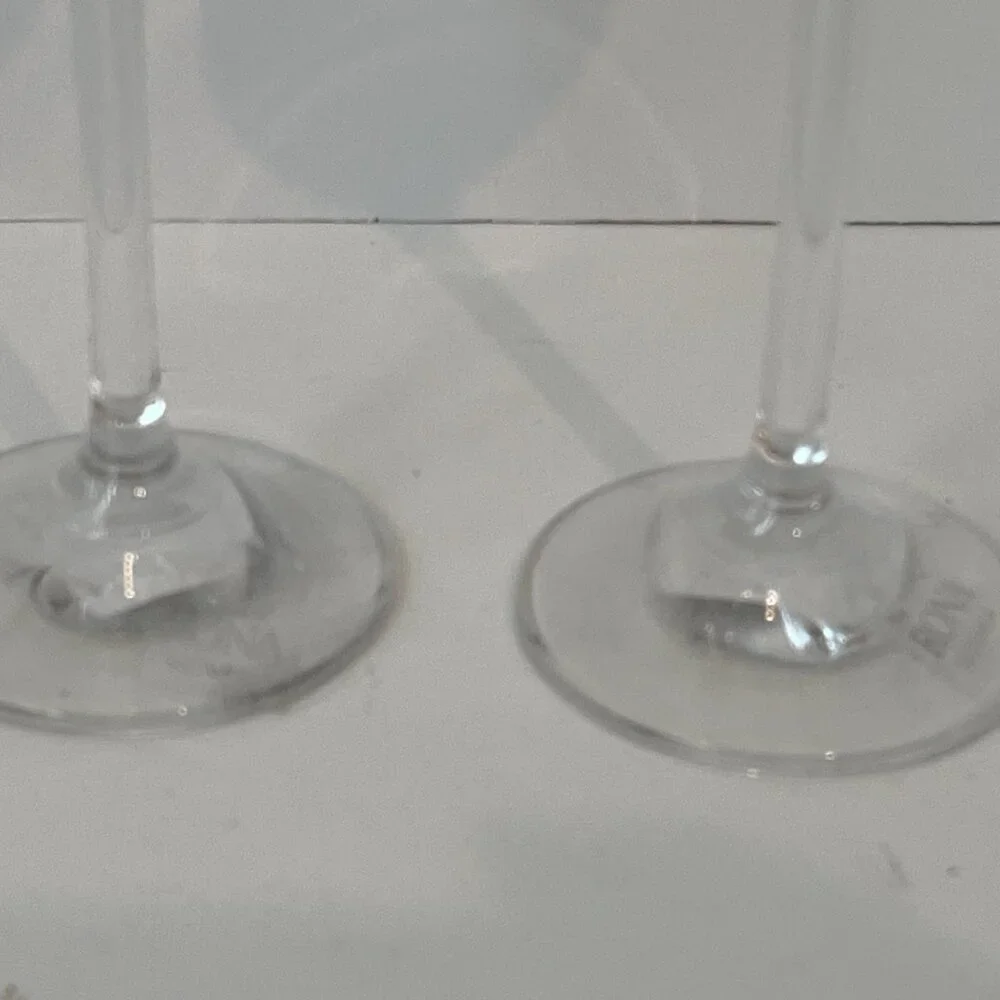 Set 2 CRATE & BARREL Nattie Champagne Glasses Flutes 7 oz. SLOVAKIA ~ New w/tag
